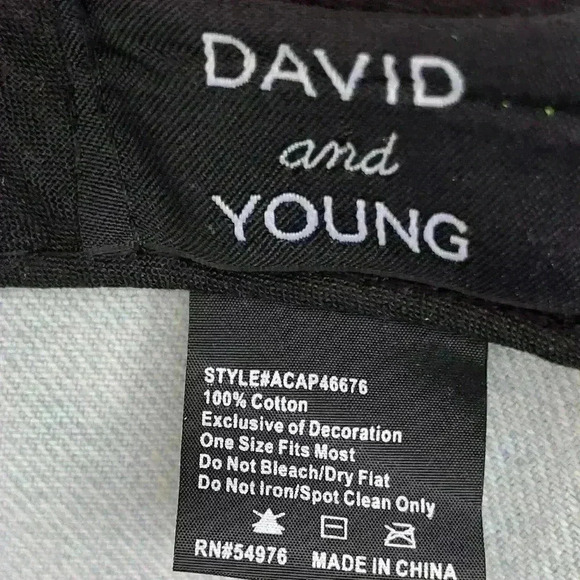 Denim Distressed Womens Washed Denim David & Young Baseball Cap Rose Embroidered - Picture 5 of 11